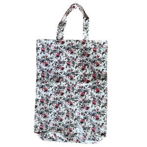 Quarry Bank Mill Coated Cotton Tote Bag in Red Wildflowers